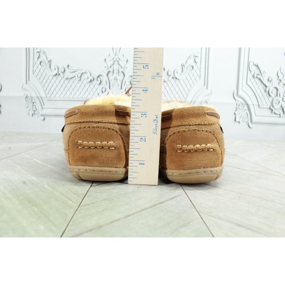 LL Bean Brown Suede Slip On Wicked Good Original Moccasin Slippers Size 9 M - Picture 8 of 9